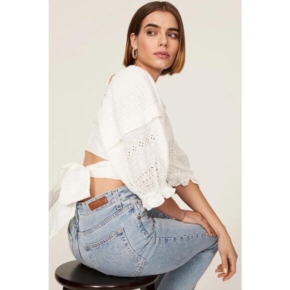 MARISSA WEBB Women's White Eyelet Crop Top Size 2 - Picture 6 of 11